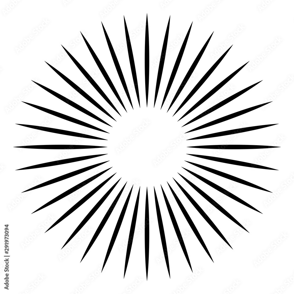 Poster radial - radiating lines burst element circular, concentric lines