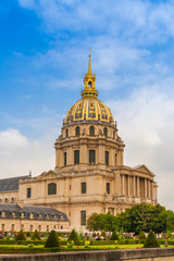 Great view of the Dôme des Invalides, a former church in the centre of the Les Invalides complex...