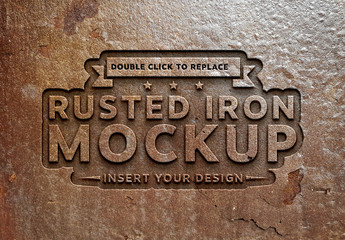 Rusted Metal Text Effect Mockup