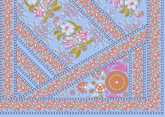 decorative floral flower and geometrical design pattern