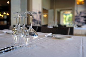 Decorated table before the wedding event