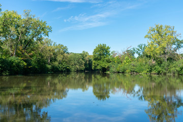 Fototapeta na wymiar Salt Creek in Oak Brook Illinois during the Summer