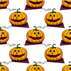 Set of halloween pumpkins, funny faces. Autumn holidays. Vector illustration EPS10.