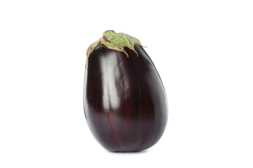 Fresh ripe eggplant isolated on white background