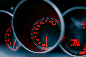 Car instrument panel. Car dashboard