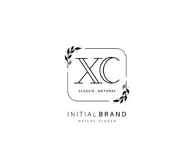 X C XC Beauty vector initial logo, handwriting logo of initial signature, wedding, fashion, jewerly, boutique, floral and botanical with creative template for any company or business.
