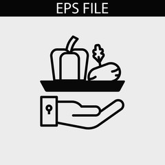 Farm icon. Farm food holding hand icon. EPS vector file