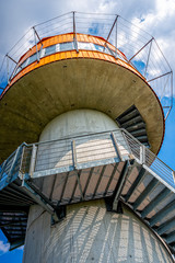 Fototapeta premium Observation tower at Treetop path in Hainichen in Thuringia Germany