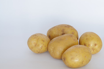 potato on a white background