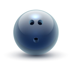 Ball for bowling, hard drilled sphere for sport