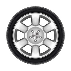 Auto wheel isolated or black car tyre, tire