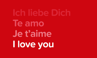 I love you written in four different languages