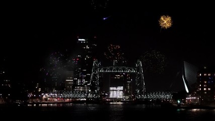 Happy New Year celebration with fireworks