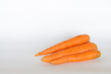 orange carrots on a white background