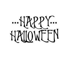 Happy Halloween text isolated on a white background. Calligraphy vector illustration