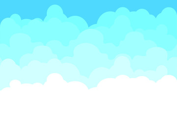 Cartoon style clouds, sky background. Vector illustration. seamless pattern.