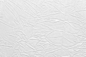 White crumpled leather texture. fabric with folds imitation under genuine leather. background. wallpaper