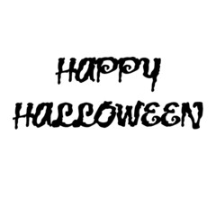 Happy Halloween text isolated on a white background. Calligraphy vector illustration