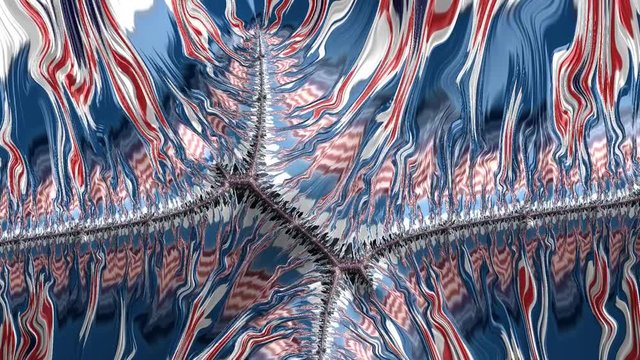 Patriotic flag Mandelbrot set exhibit an elaborate and infinitely complicated boundary that reveals progressively ever-finer recursive detail at increasing magnifications
