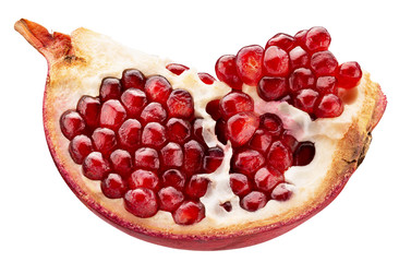 pomegranate slice isolated on a white background