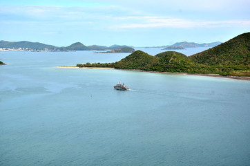 The marina of Sattahip Naval Base, Thailand, viewed from the top of the hill	
