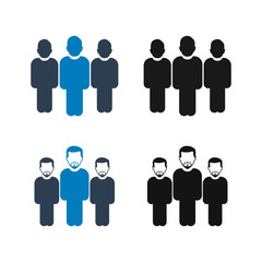 Team work icon set. Flat style vector EPS.