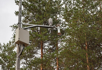 Weather station in the forest