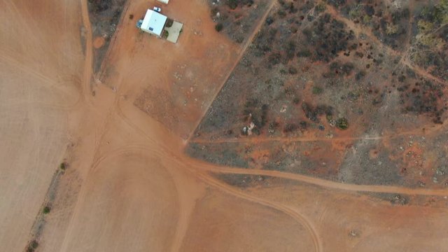 Top down aerial view of the wide land of Granite field
