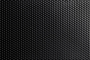 Metallic rhombus iron texture in black and white. Cell metal pattern. Black gradient.