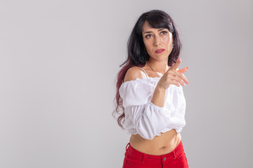 Latina dance, strip dance, contemporary and bachata lady concept - Woman dancing improvisation and...