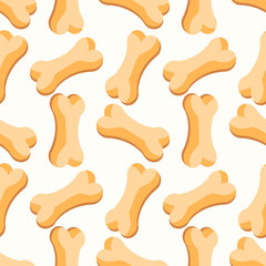 Bones for dog. Seamless vector pattern for pet items.