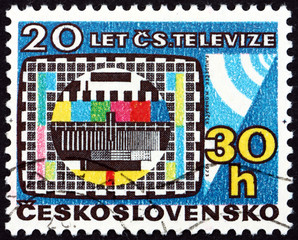 Postage stamp Czechoslovakia 1973 Symbolic Television Screen