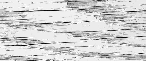 Painted rough wooden background. Vector texture of cracked wood plank.