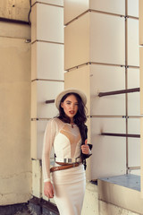 Stylish young girl in an autumn look