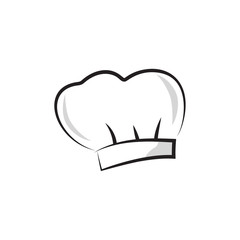 Vector chef hat. Baker cap isolated on white background.