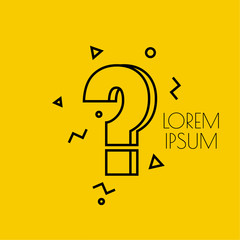 Question mark icon. Help symbol. FAQ sign on yellow background. vector. minimal, outline. Quiz symbol.