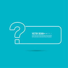 Question mark icon. Help symbol. FAQ sign on blue background. vector. minimal, outline. Quiz symbol.