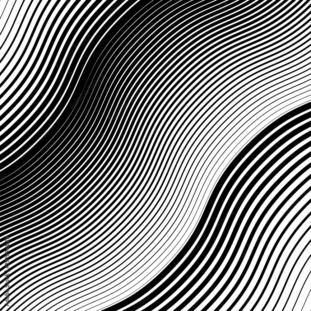 Poster wavy, waving grid of parallel irregular lines. billowy, undulating, zigzag stripes, streaks. abstrac