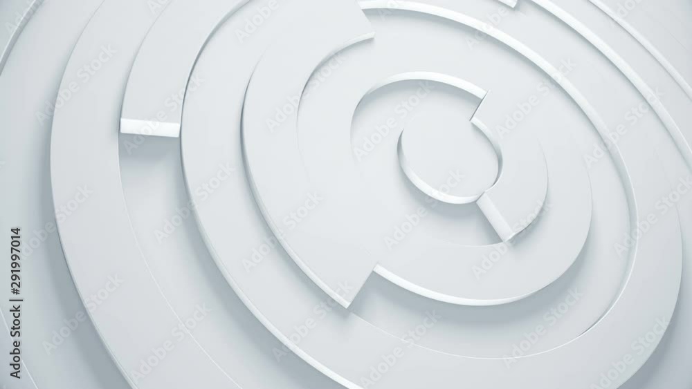 Poster trendy 3d geometric background for scientific concept. abstract center with rotating parts around it