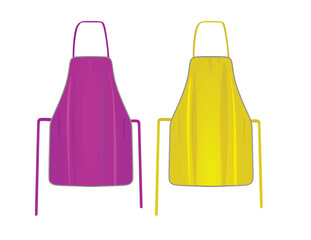 Purple and yellow  kitchen apron. vector illustration