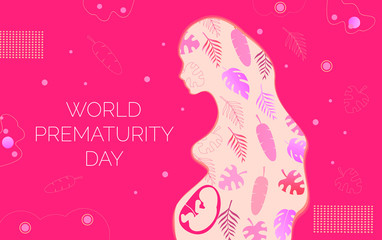 World Prematurity Day is celebrated on 17 November. Noncarrying of pregnancy concept vector for web, banner