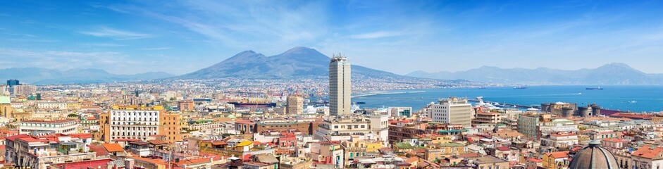 Fototapeta na wymiar Panoramic view of Naples and Mount Vesuvius, Italy