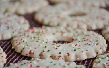 Christmas cookies with sprinkles and frosting