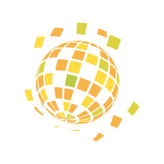 Disco ball graphic design template vector isolated