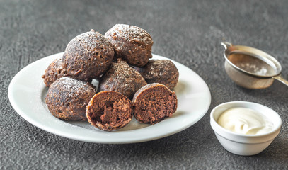 Chocolate pancake puppies