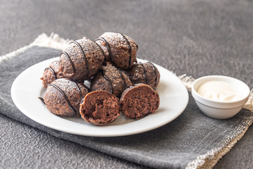 Chocolate pancake puppies