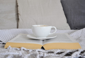 Fototapeta na wymiar cup of coffee and book 