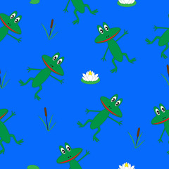 Cartoon little frogs.