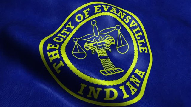 Flag of Evansville USA City Seamless Looping Waving Animation