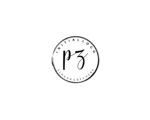 PZ Initial handwriting logo vector